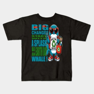 Big Changes Earth Day Whale: Grow Green Kids T-Shirt